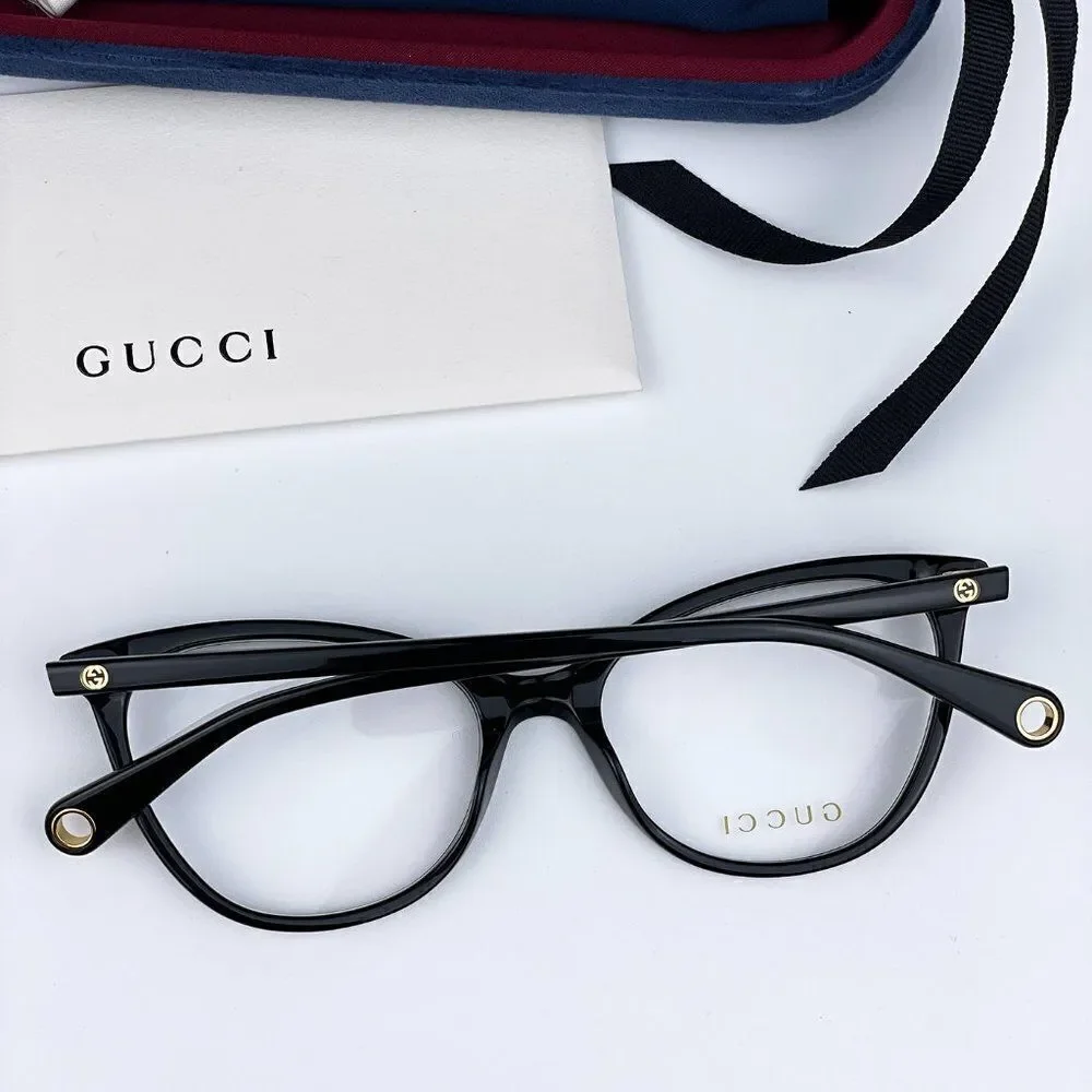 NEW Gucci GG1079O 001 Black Cat Eye Women Eyeglasses - Picture 11 of 14
